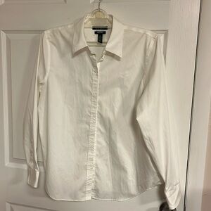Ladies Blouse, Lauren by Ralph Lauren, White, Size XL